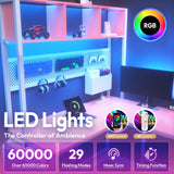 Dowinx L Shaped Desk with Pegboard and Drawers, Reversible 67” Gaming Desk with RGB Light and Power Outlet, Computer Corner Desk with Storage and Hutch for Game Office Home, Pink Dowinx