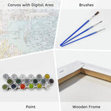 VETEB Paint by Numbers Kit for Adults Beginner Silhouette Shrimp Fishing Boats seas Pictures DIY Framed Painting on Canvas by Numbers Acrylic Oil Painting Home Decor Gifts 16"x20" VETEB