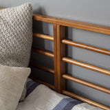 Mid-Century Modern Caramel Wood Spindle Daybed Frame with Headboard and Footboard - Twin Size Walker Edison