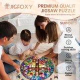 Jigfoxy Wooden Puzzles for Adults, Stained Glass Cross Wood Puzzles Adult, Unique Animal Shape Wooden Jigsaw Puzzles for Adults, Birthday Gifts for Puzzle Lovers, Family (M-11.4 * 11.4in-200pcs) Jigfoxy