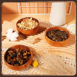 Skylety Acacia Wooden Bowls Small Calabash Bowls Round Wood Salad Hand Carved Calabash Dip Tray for Serving Popcorn Pasta Candy Cereal Coconut Nuts Sauce Appetizers Kitchen(10 Pcs,4 Inch) Skylety