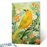 Bright Yellow Bird with Green Floral Paint by Numbers Kits 16x20 inch Canvas Romantic DIY Oil Painting for Kids, Students, Adults Beginner with Brushes Acrylic Pigment Drawings Gift(without Frame) Tucocoo
