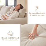 89" 3-Seater Couch, Farmhouse Slipcovered Sofa with Washable Cover, Supportive Cushions & Sturdy Frame, Rolled Arm White Couches for Living Room, Small Spaces, Apartment, Office, Easy Assembly Vorthio