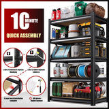 72''H/45''W Garage Shelving Heavy Duty 5-Tier Adjustable Storage Shelves Unit,2500 LBS Metal Utility Rack Shelf for Industries, Warehouses, Basement,Black LBVSKK