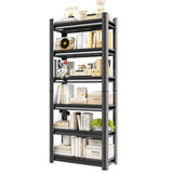Notmise Book Shelf Adjustable 6-Tier Heavy Duty, Tall Black Metal Shelves, Storage Solution for Library Office (81.8" H * 35.4" W * 15.7" D) Notmise