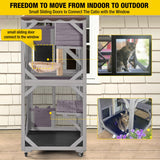 Aivituvin Cat Catio Outdoor Cat House Movable Large Enclosures on Exercise Wheels Kitty Cage with Upgraded Resting Box,Waterproof Cover Aivituvin