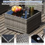 Yalissey 7 Pieces Outdoor Sectional Furniture, Patio Furniture Sets w/Cushions and Coffee Table, All Weather Wicker Outdoor Patio Conversation Sets for Garden,Poolside,Backyard,Grey Yalissey