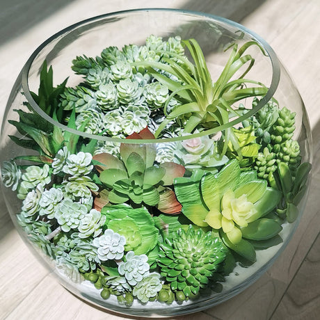 Winlyn 19 Pcs Assorted Artificial Succulents Plants Unpotted Small Green Aloe Hops Cactus String of Pearls Picks Fake Succulents Bulk for Succulent Garden Floral Arrangement Indoor Outdoor Home Decor Winlyn