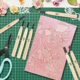 FVIEXE 8PCS 4x6 Inch Linoleum Carving Blocks for Printmaking, Rubber Linocut Block Stamp Making Kit with Wood Carving Tools and Rubber Brayer Roller, Soft Stamp Carving Kit for DIY Crafts FVIEXE