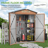 Florise Outdoor Storage Shed, 5x3 Ft Metal Steel Tiny House with Frame Floor & Lockable Door, Vertical Outside Storage Building for Garden, Backyard, Lawn, Patio Utility, Tool Storage Florise