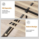 USHOW Wooden Bed Frame King Size with Headboard, Rustic Farmhouse Bedframe with Wood Slat Support, No Noise, No Box Spring Needed, Easy Assembly, Black USHOW