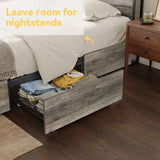 HAUSOURCE Full Size LED Bed Frame with Headboard, 4 Storage Drawers & Integrated USB Ports HAUSOURCE