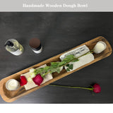 Wooden Dough Bowls Decorative，30'' Rustic Bread Long Bowls Decor Wood Tray, Hand Carved for Table Centerpiece Decor, Home Decor (30 * 6 * 2 inch Brown) BEDAZE
