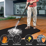 Rumlick 75 x 48 inch Under Grill Mats for Outdoor Grill, Oil and Waterproof, Double-Sided Fireproof Mat Fire Pit Mat Fireplace Mat Outdoor BBQ Mat for Protecting Deck and Lawn rumlick