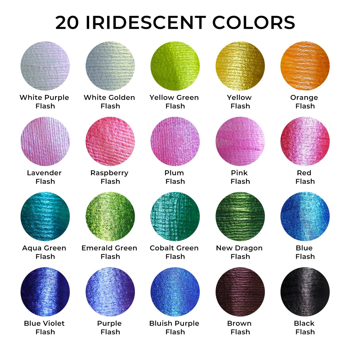 Artme Iridescent Acrylic Paint Set, 20 Chameleon Colors in 2 oz/60ml Bottles, Color-shifting Acrylic Paint, Color Change Paint Perfect for Artists, Beginners on Canvas, Rocks, Wood, Fabric, C - WoodArtSupply