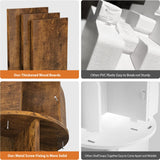 Aheaplus 360° Rotating Small Corner Bookshelf with 4 Tiers - Rustic Brown Sturdy Storage Rack for Limited Spaces Aheaplus