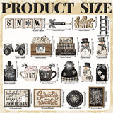 CroBlissful 24 Pcs Christmas Winter Tiered Tray Decor Snowman Farmhouse Decor Christmas Winter Snowflake Snowman Table Centerpieces Hello Winter Wood Blocks Signs for Home Decor, Without Tray CroBlissful