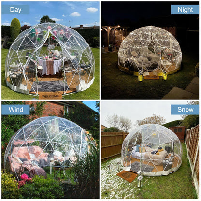 Garden Dome Igloo Bubble Tent House Outdoor 12 FT, Dome Tents with PVC Cover and Garden Dome Mesh, Weatherproof Greenhouse Garden Bubble Tent, Transparent Garden Dome House for Backyard, Part - WoodArtSupply