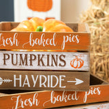 Glitzhome Fall Harvest Wooden Crates, Rustic Nesting Wooden Crates Set of 2, Fall Decorative Storage Gift Wood Crates for Display, Farmhouse Wooden Storage Boxes for Autumn Harvest Glitzhome