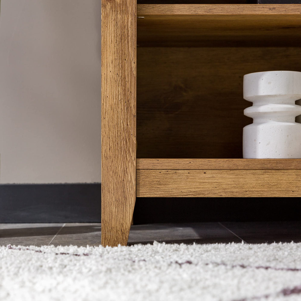 Walker Edison Wren Classic 4 Cubby TV Stand for TVs up to 65 Inches, 58 Inch, Barnwood Walker Edison