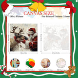 cviokrdu Christmas Paint by Numbers Kit for Adults - Santa Claus Adult Paint by Number Kits on Canvas, DIY Christmas Elk Oil Painting for Gift Home Wall Decor (16x16inch) cviokrdu