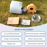 Bounceland Splash Zone Dream Wet or Dry Bounce House Water Slide, 11.5ftL x 9ftW x 6ftH, Pastel Color, Spacious Bounce Area, Splash Pool, Climbing Wall, Blower Included, Trendy Kids Outdoor Play Bounceland