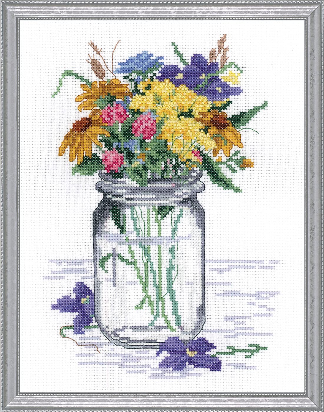 Janlynn 017-0112 "Wildflower Jar Counted Cross Stitch Kit Janlynn