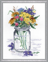 Janlynn 017-0112 "Wildflower Jar Counted Cross Stitch Kit Janlynn