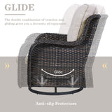 Belord Wicker Patio Furniture Sets - 13 Piece Outdoor Rattan Furniture Conversation Sets with 4 Swivel Rocker Chairs, 2 Rattan Sofas, Wicker Ottomans and Coffee Table, Brown/Beige Belord