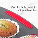 GoodCook MegaGrip 12-Cup Nonstick Steel Cupcake and Muffin Pan with Silicone Grip Handles, Gray GoodCook