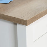 Sauder Cottage Road L-Desk, L: 65.12" x W: 58.66" x H: 29.76", Soft White Finish Sauder