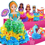 HENUIE DIY Poke Kits Art Craft Activity for Girls Ages 4-8, Mess-Free Fun Princess Set Dress-up, Creative Activity Birthday Gifts for Kids Ages 4 5 6 7 8+ HENUIE