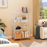 MZG 1400 lbs 4 Tier Storage Rack Metal Wire Shelving Unit, Storage Standing Household Shelf Organizer for Kitchen Pantry Closet Garage Basement Utility Room, Chrome 15.8" D x 45.3" W x 59.4" H M MZG