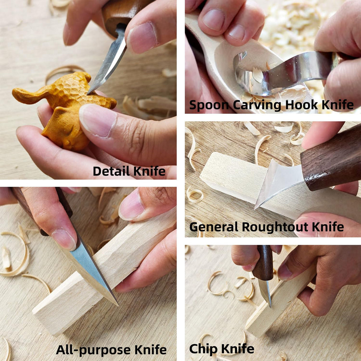 Wood Carving Kit with Sharp Carving Tools – Deluxe Wood Whittling Kit, Carving Knife Set with PU Leather Storage Bag – Complete Woodworking Tools for Beginners and Professionals bellaDimora