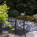 Outvita Metal Garden Bridge for Outdoor, Elegant Decorative Bridge with Powder-Coated Finish and Security Guardrail for Patio Pond Backyard Landscaping (Modern) Outvita