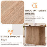 Lecafur HL 63" Large Dining Table for 4 6 Person, [Rounded Corners] [Wood Strip Pedestal Base] Farmhouse Modern Rectangle Kitchen Dinner Table Lecafur HL