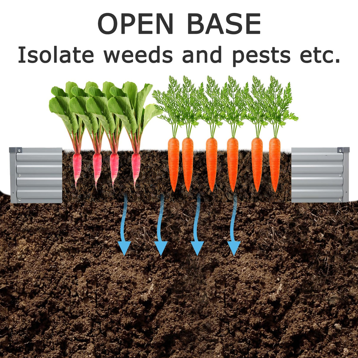 Foxlang 8x4x1ft(2 Pack) Galvanized Raised Garden Bed,Outdoor Planter Box Metal Patio Kit Planting Bed for Vegetables Flowers Herb,Silver Foxlang