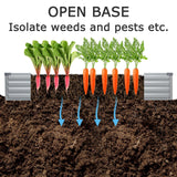 Foxlang 8x4x1ft(2 Pack) Galvanized Raised Garden Bed,Outdoor Planter Box Metal Patio Kit Planting Bed for Vegetables Flowers Herb,Silver Foxlang