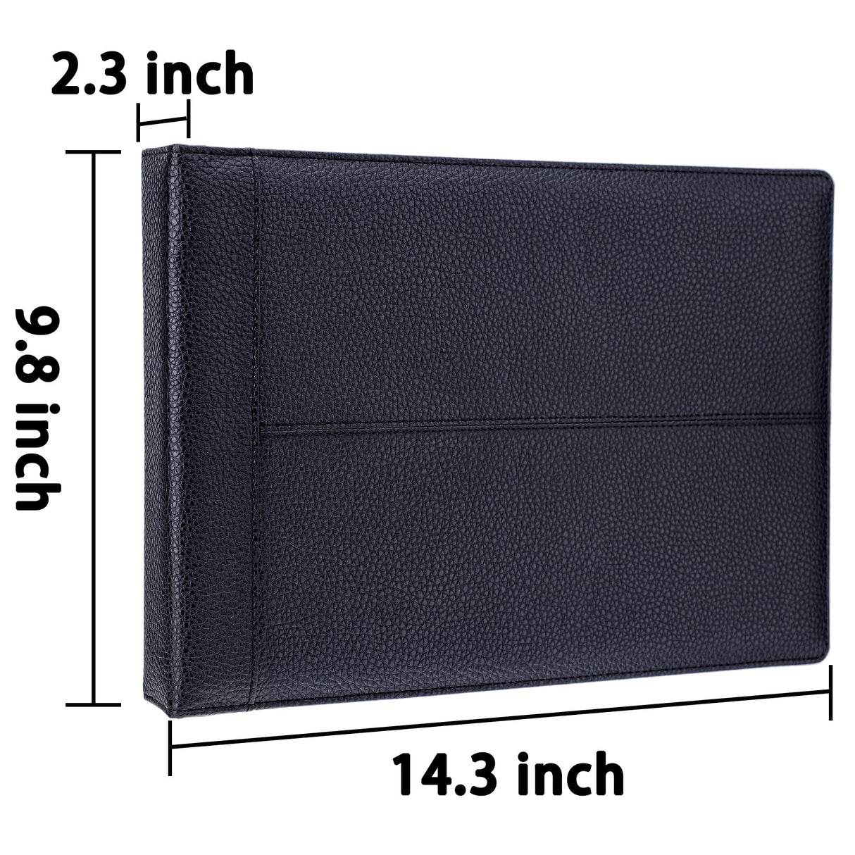 Antner 7 Ring Business Checkbook Binder for Business Checks, 600 Checks Capacity, PU Leather Check Binder with Zipper Pouch, Executive Check Book Binder Holder Portfolio for 9 x 13 Sheets, Black Antner