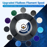 FilaBees ASA Filament 1.75mm Sparkle Storm Gray,ASA 3D Printer Filament 1kg(2.2lbs),Heat&Weather Resistant&High UV Resistance 3D Printing Filament±0.02mm Perfect for Printing Outdoor Functional Parts FilaBees