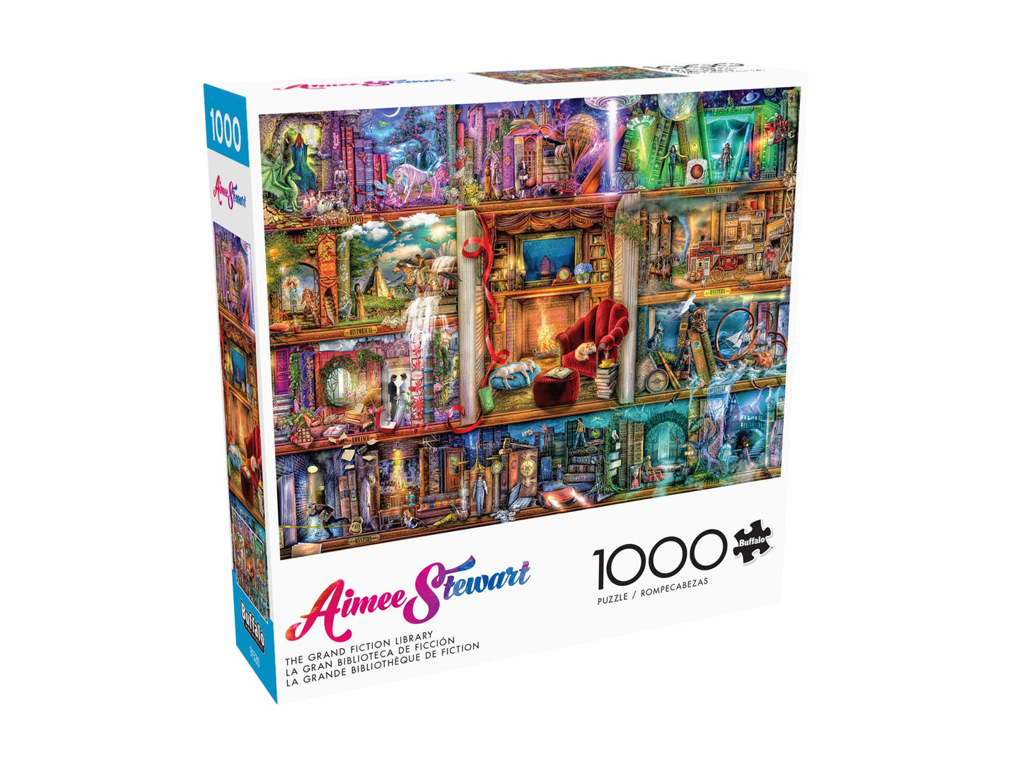 Buffalo Games - Aimee Stewart - The Grand Fiction Library - 1000 Piece Jigsaw Puzzle for Adults -Challenging Puzzle Perfect for Game Nights - Finished Size is 26.75 x 19.75