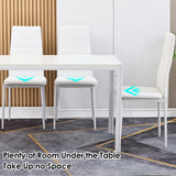 Farini White Dining Table for 4-6 Person,47" Rectangular Wooden Dining Table Top and Metal Frame for Home Kitchen Dining Desk (47 inch,White) Farini