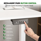 Furmax Electric Standing Desk with Monitor and Laptop Workstation, 55 x 24 Inches Height Adjustable Sit Stand Up Desk, Computer Workstation with Cup Holder and Hook, Holes for Cables, White Furmax