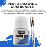 Pebeo Drawing Gum Made in France - Masking Fluid for Watercolor Painting and Various Art Projects - Bundled with Moshify Applicator Brush Set Moshify
