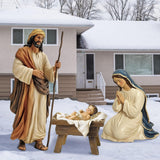 MorningRo 3 Pcs Metal Outdoor Nativity Scene Set Large 48.9" Tall Holy Family Outdoor Decorations with Sturdy Stakes Jesus Joseph Mary Yard Signs for Easter Christmas Holiday Lawn Home Garden Decor MorningRo