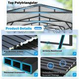 AirWire Carport Canopy 20’X30’ Heavy Duty Car Port Galvanized Steel Roof, Reinforced Stable Triangle Frame for Snowy Windy Metal Carports Enhanced Base Car Tent for Car,RV,Pickup,Boat,Truck,Tractor AirWire