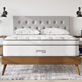 Modway Jenna 14” Innerspring and Memory Foam California King Mattress With Individually Encased Coils, White Modway