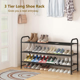 LINZINAR Shoe Rack 3 Tier Long Metal Shoe Organizer for Closet Entryway Black LINZINAR
