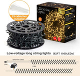 Christmas LED String Lights 82FT 1000 LEDs Christmas Tree Decoration Lights - Outdoor Waterproof Christmas Twinkle Fairy Lights for Garden Patio Xmas Wedding Party Holiday - Warm White Novtech