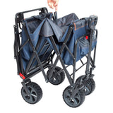 Mac Sports 300LB Capacity Push Wagon with Wheels, Handle and Basket - Grocery Heavy Duty Wagon for Camping, Shopping, and More - All Terrain Folding Wagon Heavy Duty with Lightweight Design Mac Sports